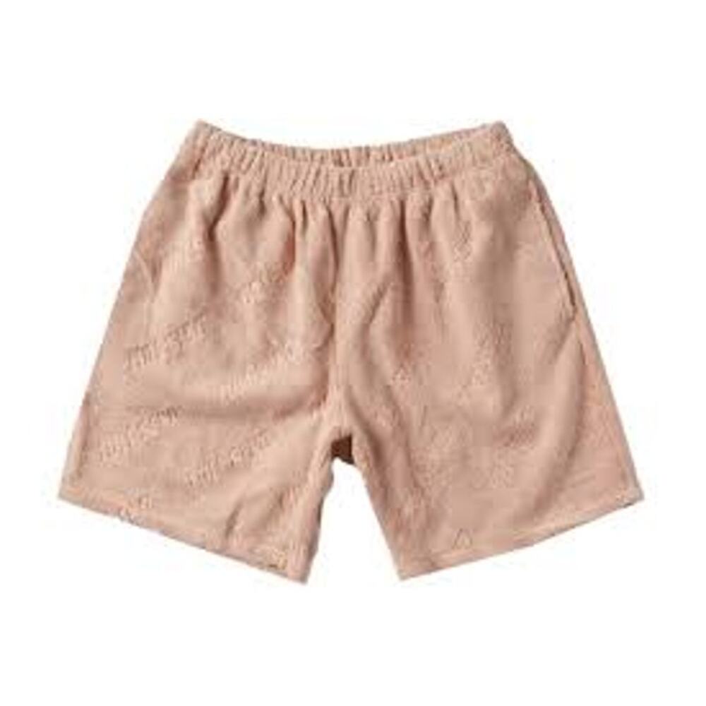 FULL SEND Jacquard Terry Shorts Size Large L All Over Logo Drawstring Pockets